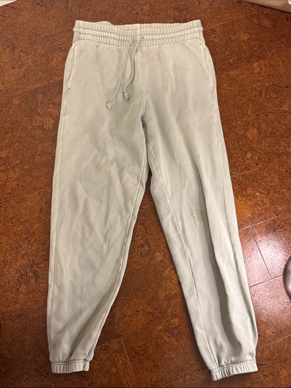 TNA Aritzia Cozy Af Sage Green Drawstring Joggers